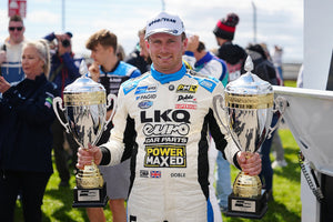 Lkb Racing LKQ Euro Car Parts with Power Maxed Racing Celebrates Victory and Cham